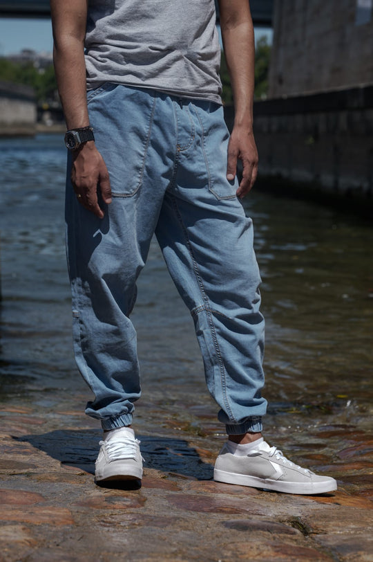 Pantalon Denim Bleu