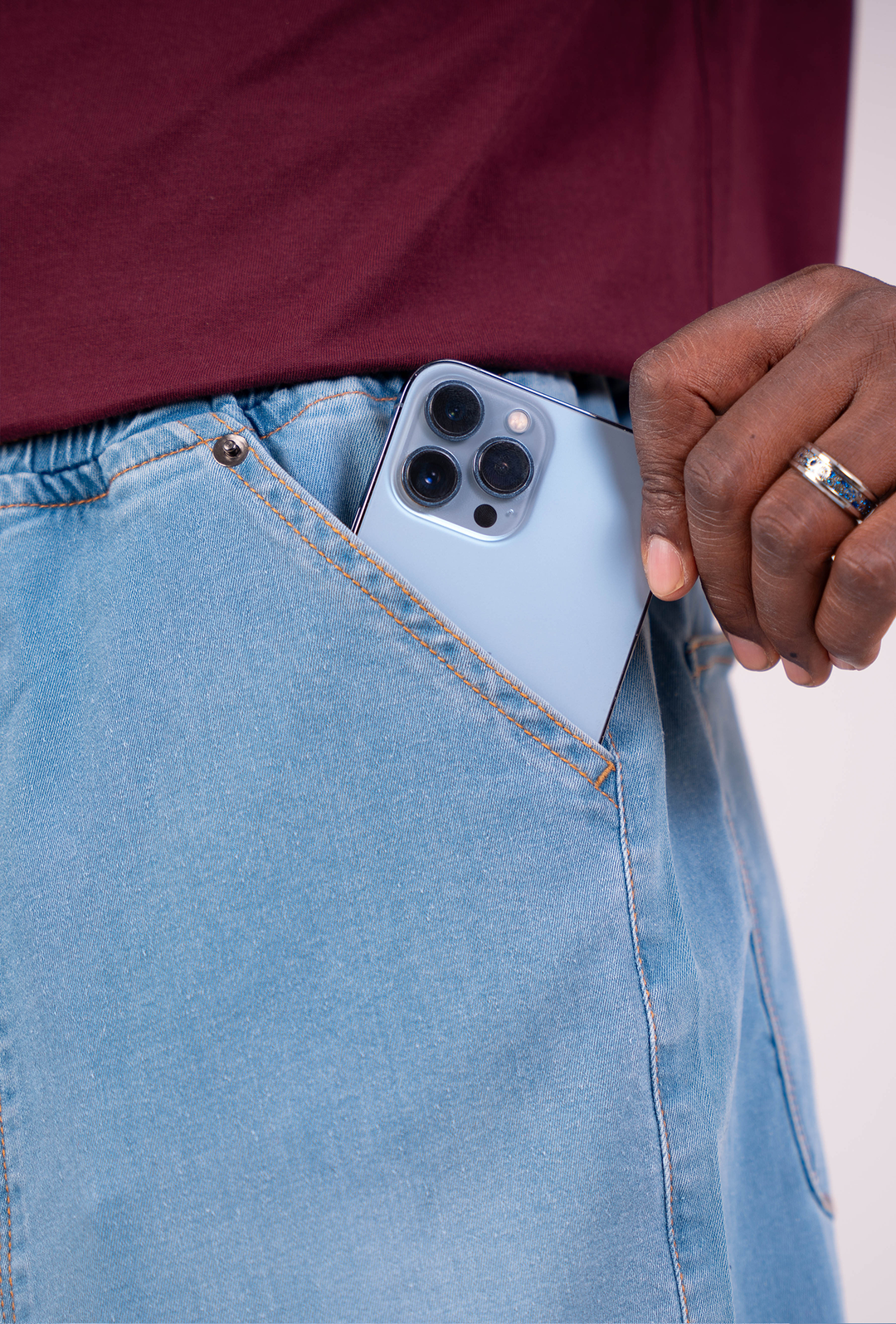 Pantalon Denim Bleu