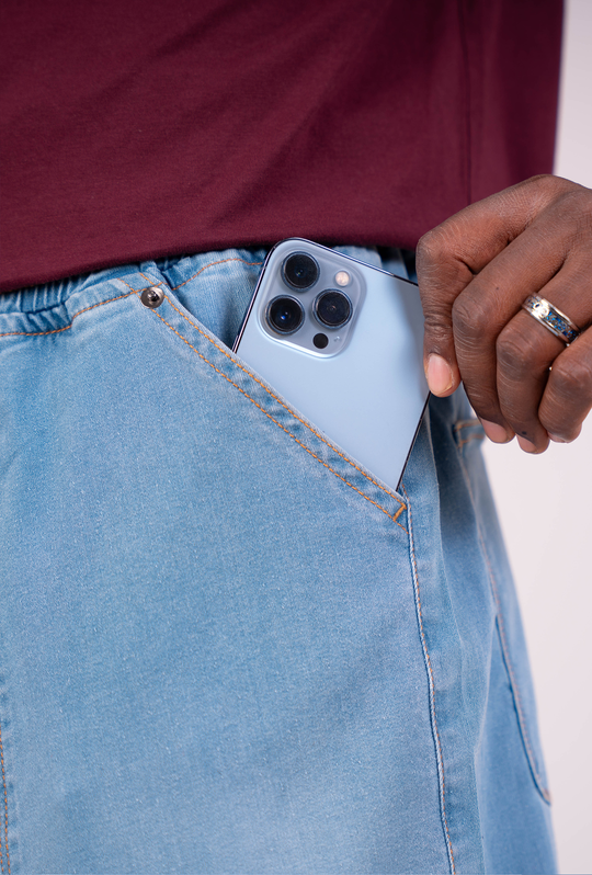 Pantalon Denim Bleu